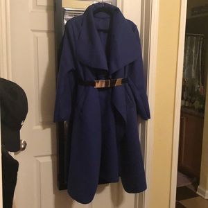 Boohoo Cobalt Blue Wrap Coat (belt not included)
